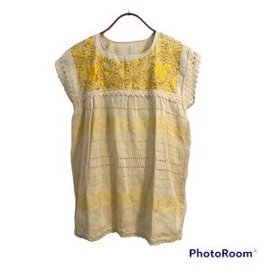 Handmade Size Small Mexican Hand Embroidered Hand Woven Tunic